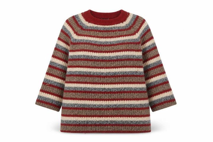 N.W.3 Womens Multicoloured Round Neck Striped Cotton Pullover Jumper Size 8