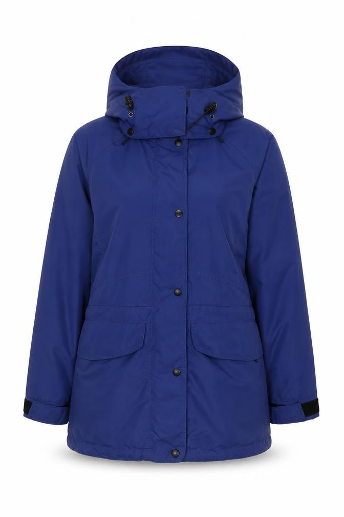 Front view of Element women’s blue jacket, size UK 12, zip - pockets