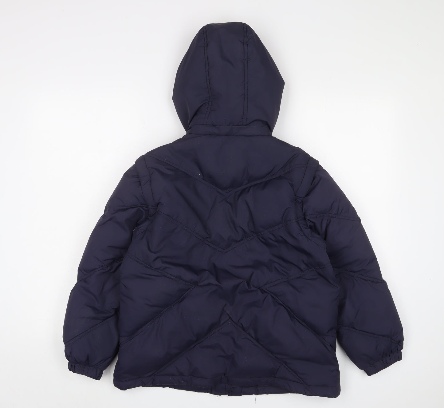W.S. Duck Boys Blue Basic Coat Coat Size 14 Years Zip - Logo, Embroidered