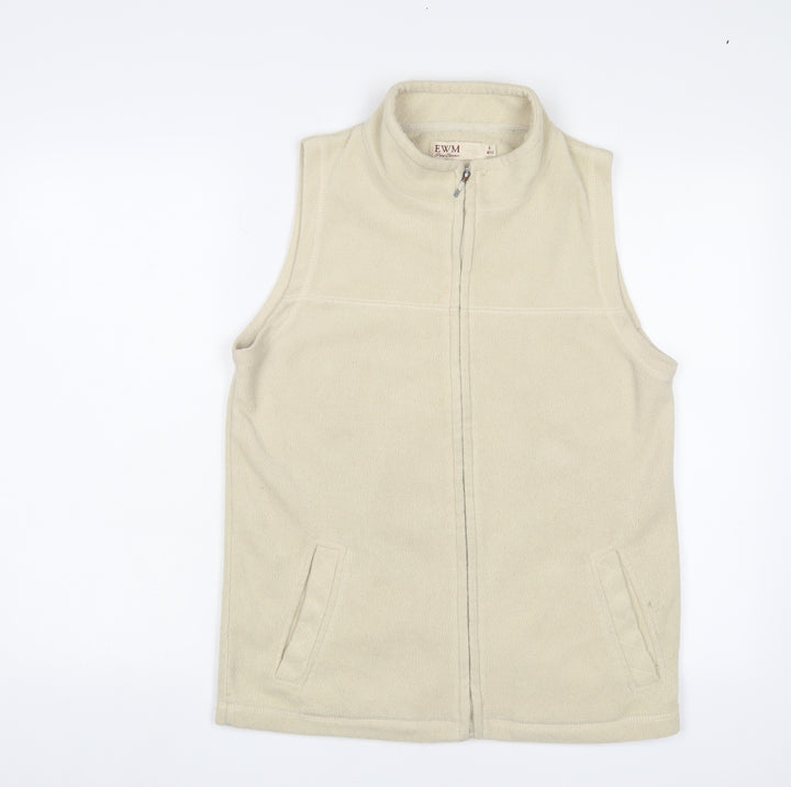 EWM Womens Beige Gilet Jacket Size S Zip - 10/12