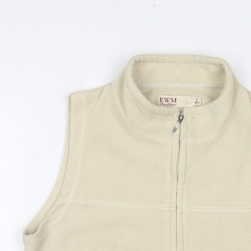 EWM Womens Beige Gilet Jacket Size S Zip - 10/12
