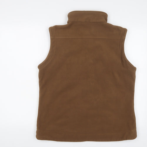 Gelert Womens Brown Gilet Jacket Size 14 Zip - Logo, Embroidered