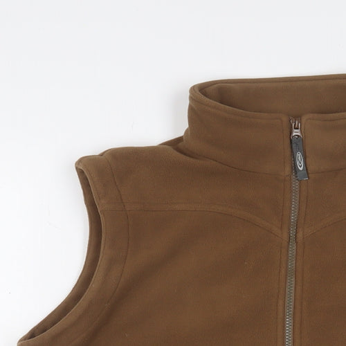 Gelert Womens Brown Gilet Jacket Size 14 Zip - Logo, Embroidered