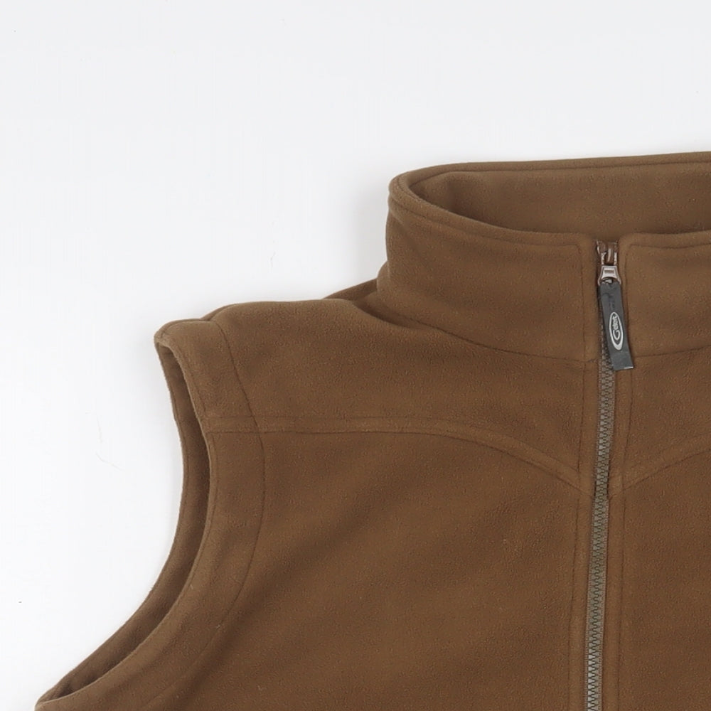 Gelert Womens Brown Gilet Jacket Size 14 Zip - Logo, Embroidered