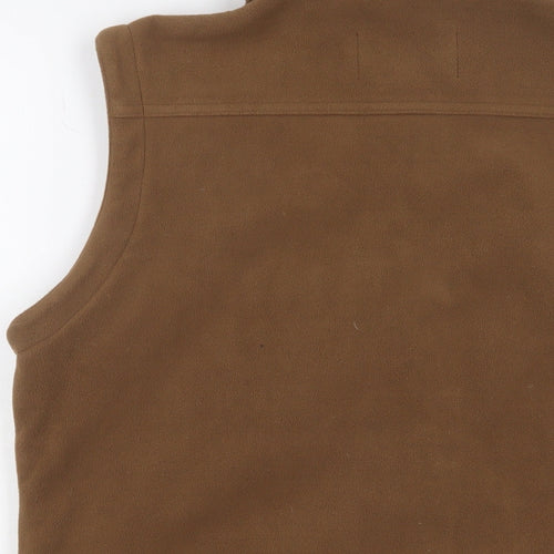 Gelert Womens Brown Gilet Jacket Size 14 Zip - Logo, Embroidered