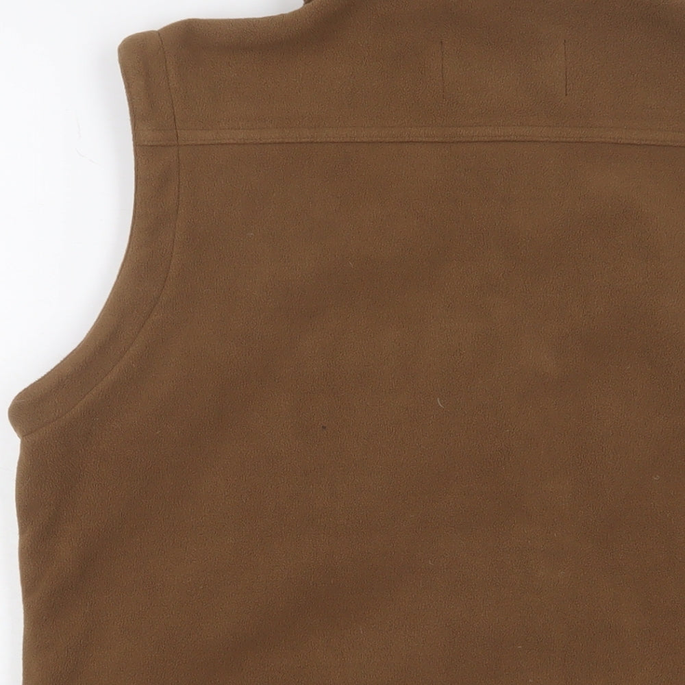 Gelert Womens Brown Gilet Jacket Size 14 Zip - Logo, Embroidered