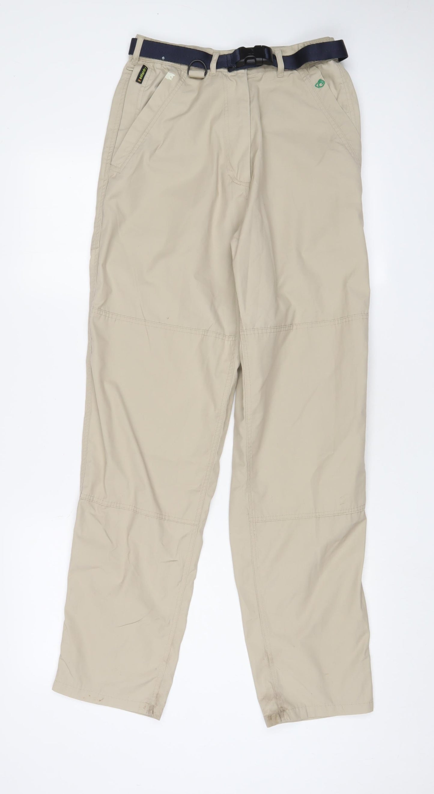 Craghoppers Womens Beige Cotton Trousers Size 12 L31 in Regular Zip - Belted