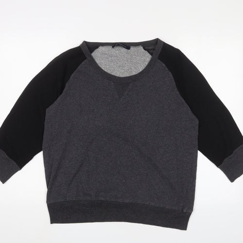 French Connection Womens Grey Scoop Neck Cotton Pullover Jumper Size L