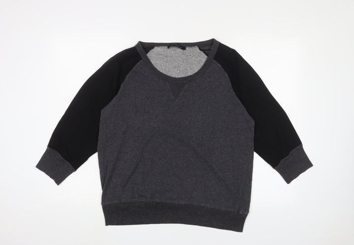 French Connection Womens Grey Scoop Neck Cotton Pullover Jumper Size L