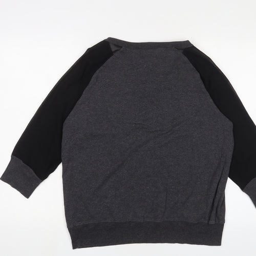French Connection Womens Grey Scoop Neck Cotton Pullover Jumper Size L