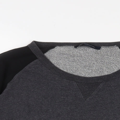 French Connection Womens Grey Scoop Neck Cotton Pullover Jumper Size L