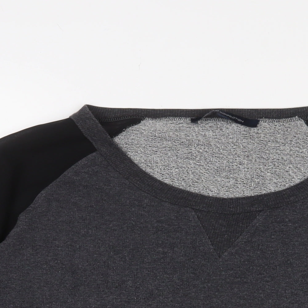 French Connection Womens Grey Scoop Neck Cotton Pullover Jumper Size L