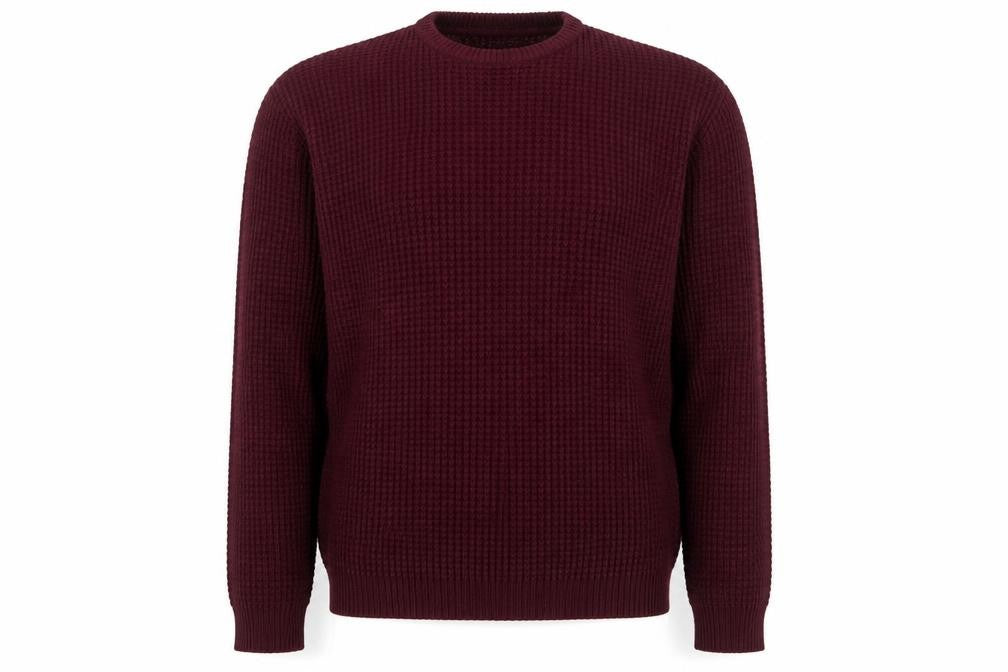 Brave Soul Mens Red Crew Neck Acrylic Pullover Jumper Size M Long Sleeve