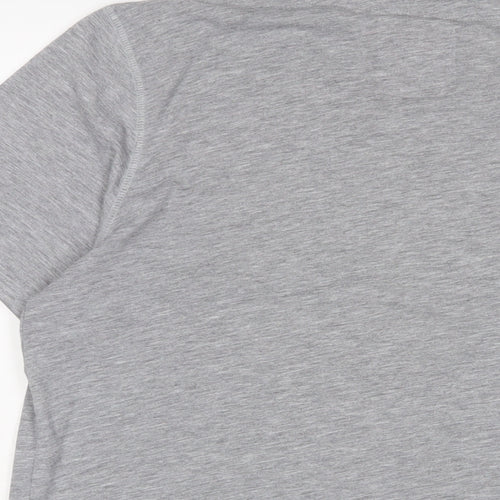 Tigers Mens Grey Cotton T-Shirt Size XL Crew Neck - Embroidered