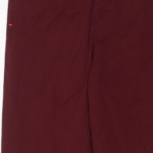 Kangol Mens Red Cotton Chino Trousers Size 32 in L30 in Regular Zip - Short leg