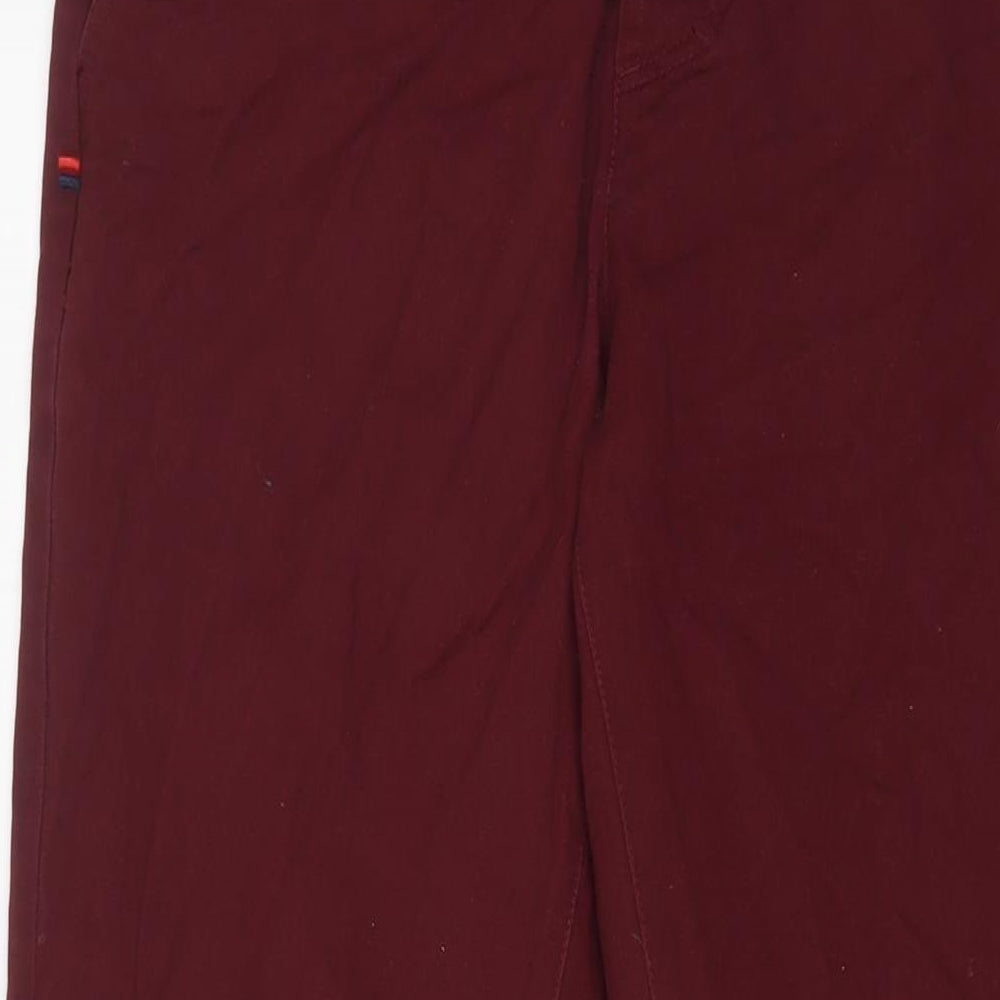 Kangol Mens Red Cotton Chino Trousers Size 32 in L30 in Regular Zip - Short leg