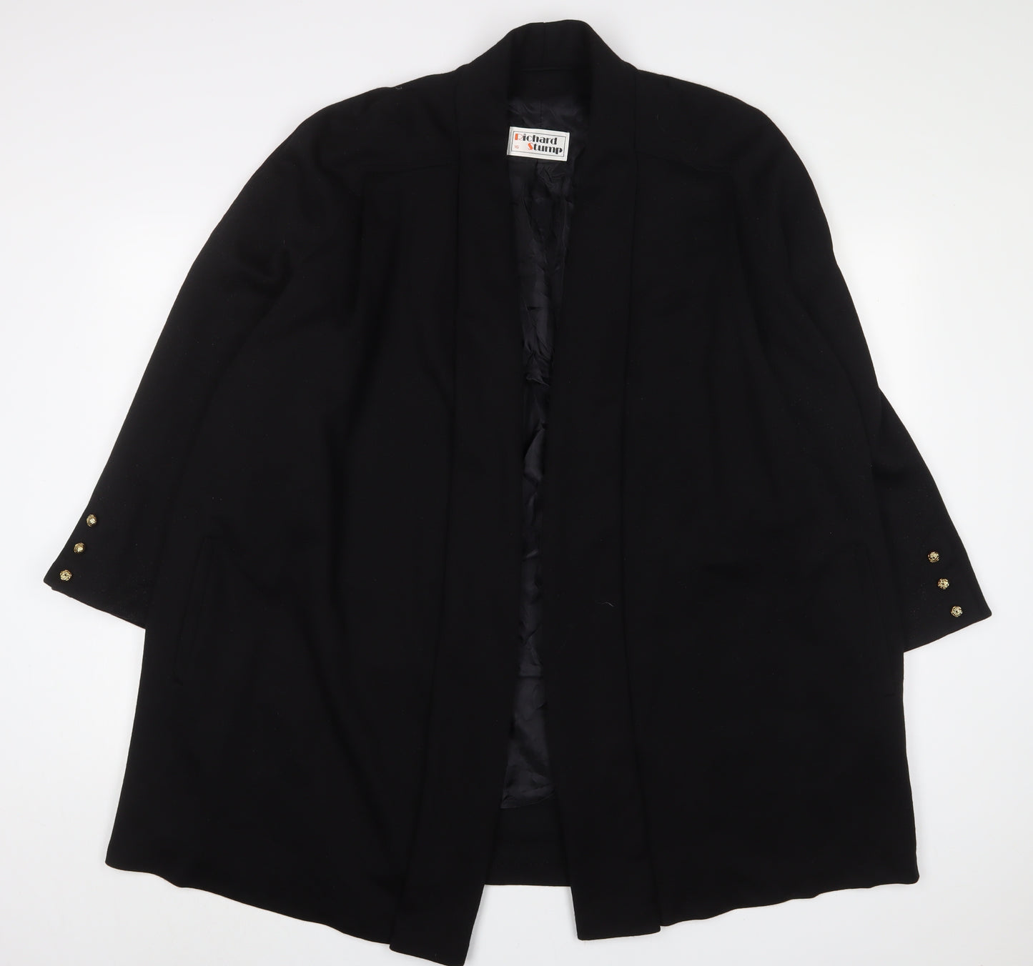 Richard Stump Womens Black Jacket Size 16 Button - Open