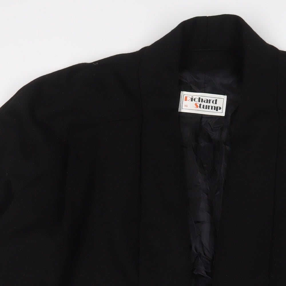 Richard Stump Womens Black Jacket Size 16 Button - Open