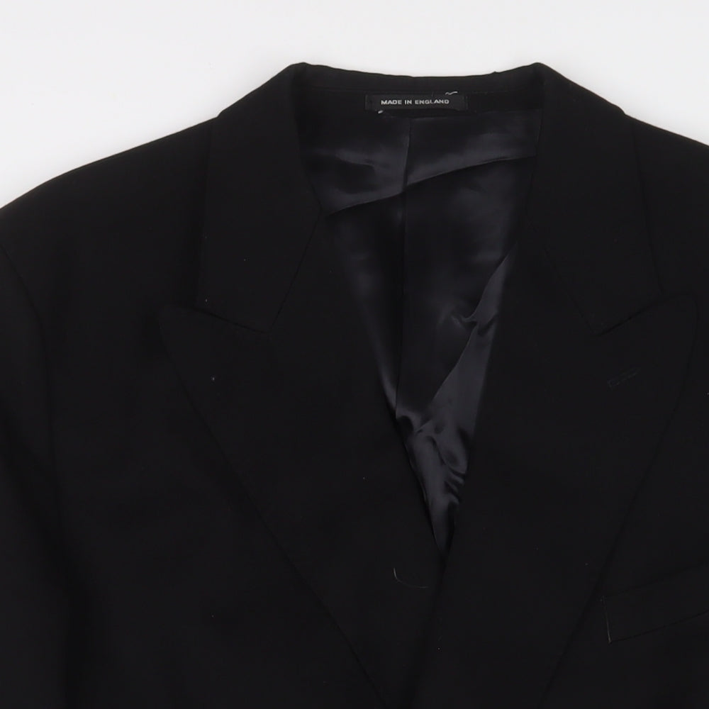 Carl Stuart Mens Black Polyester Jacket Suit Jacket Size 44 Regular