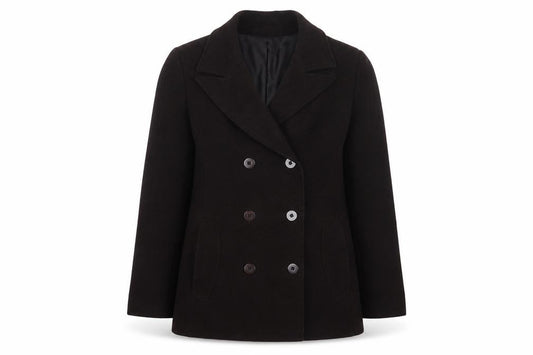 Front view of Outerlayer women’s brown jacket, size UK 14, button