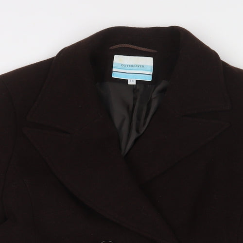 Outerlayer Womens Brown Jacket Size 14 Button