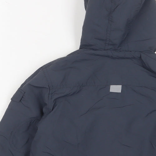 Vertbaudet Boys Blue Basic Coat Coat Size 4 Years Zip - Logo, Embroidered