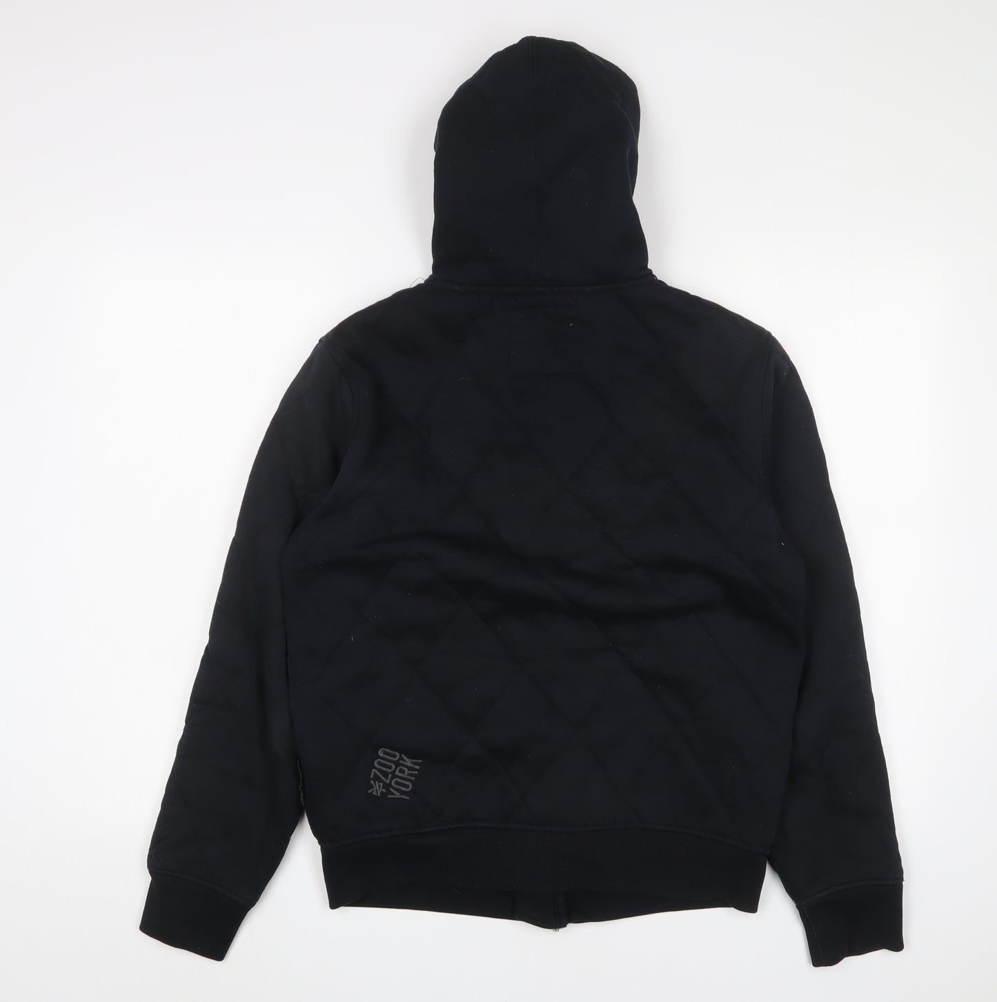 Zoo York Mens Black Cotton Full Zip Hoodie Size M - Embroidered