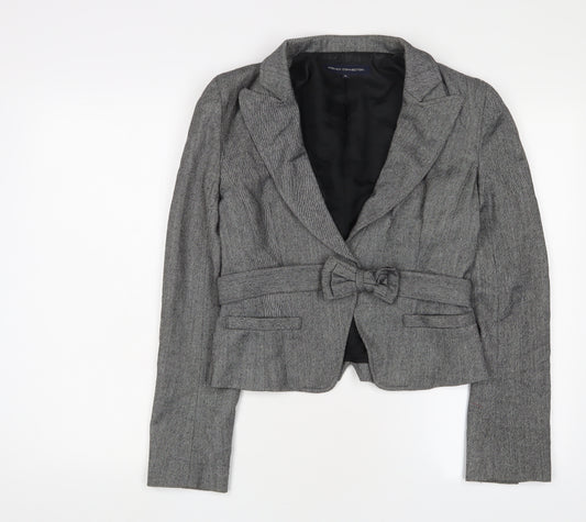 French Connection Womens Grey Jacket Blazer Size 10 Button - Belted