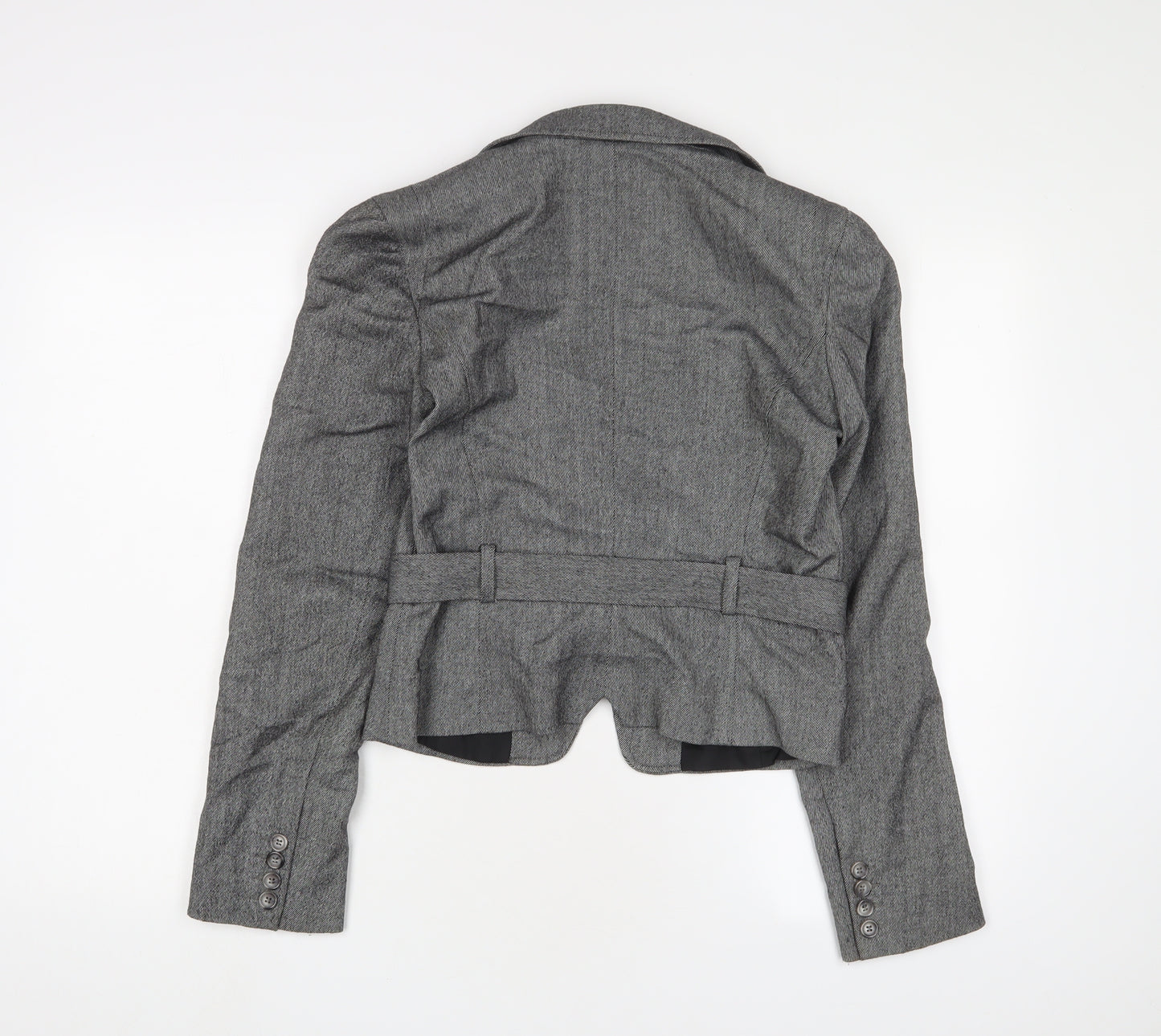 French Connection Womens Grey Jacket Blazer Size 10 Button - Belted