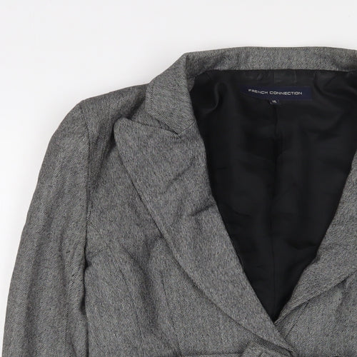 French Connection Womens Grey Jacket Blazer Size 10 Button - Belted