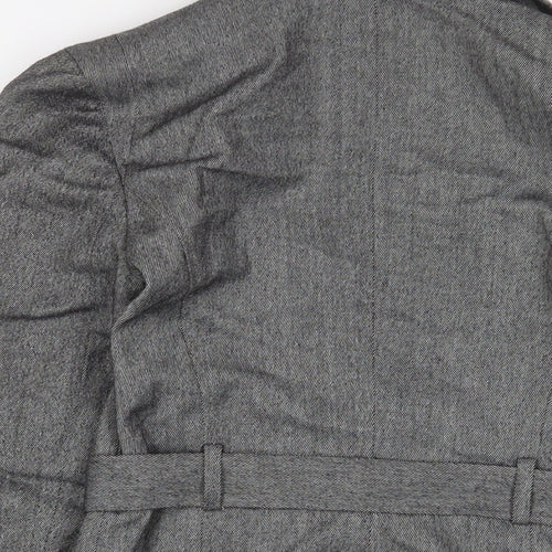 French Connection Womens Grey Jacket Blazer Size 10 Button - Belted