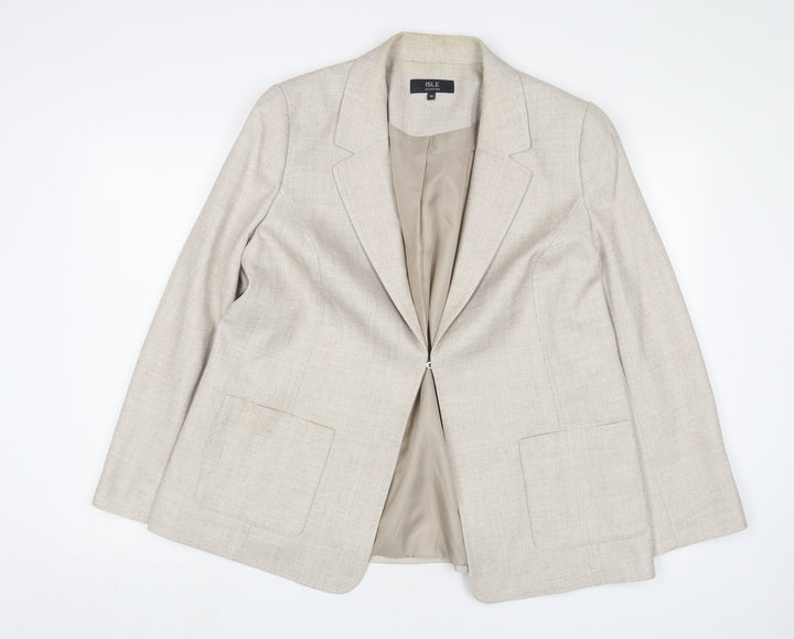 EWM Womens Grey Jacket Blazer Size 18 Hook & Eye
