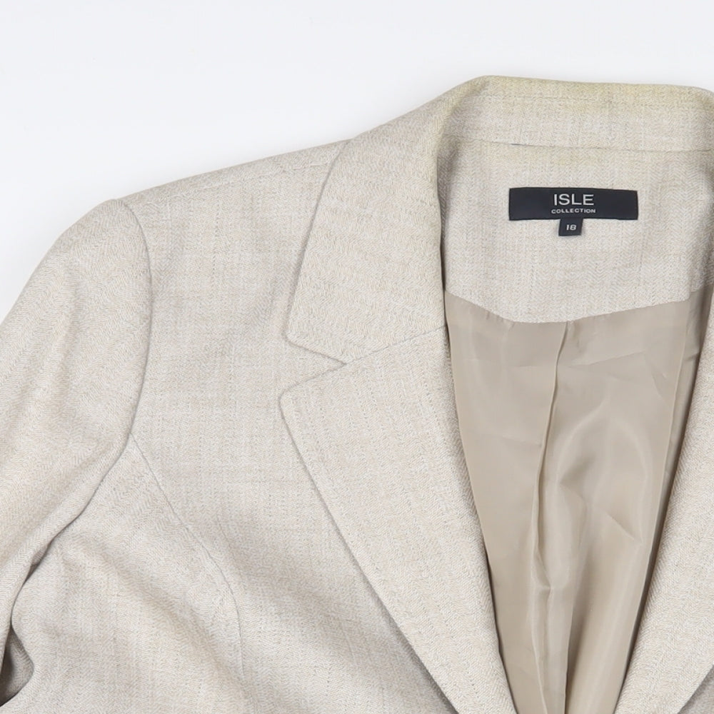 EWM Womens Grey Jacket Blazer Size 18 Hook & Eye