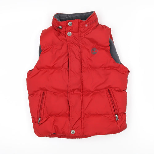 Timberland Boys Red Gilet Waistcoat Size 5-6 Years Zip - Timberland New England 73 stratham N.H