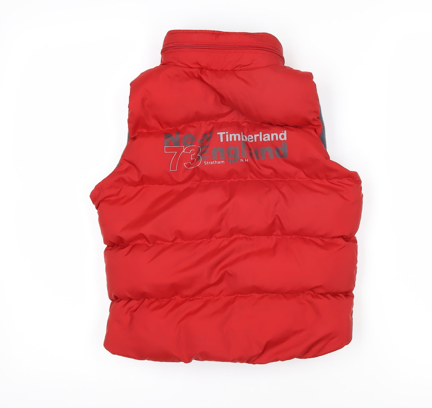 Timberland Boys Red Gilet Waistcoat Size 5-6 Years Zip - Timberland New England 73 stratham N.H