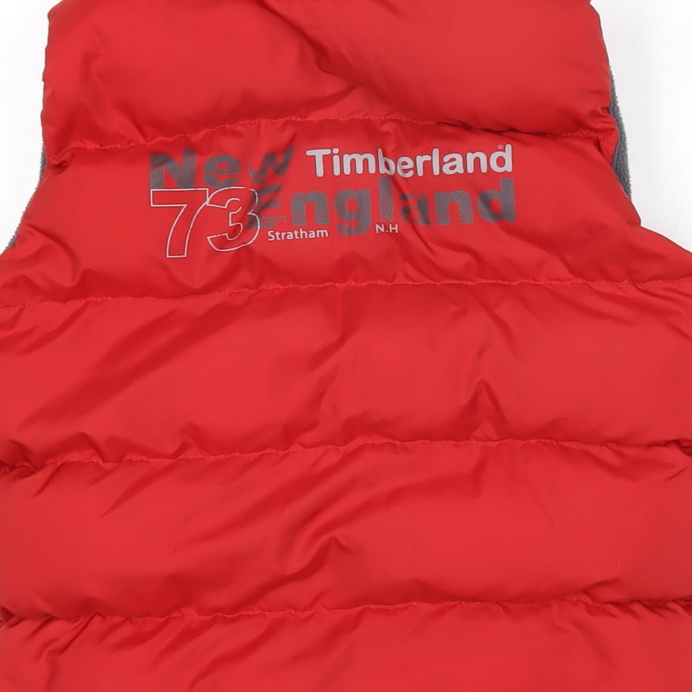 Timberland Boys Red Gilet Waistcoat Size 5-6 Years Zip - Timberland New England 73 stratham N.H