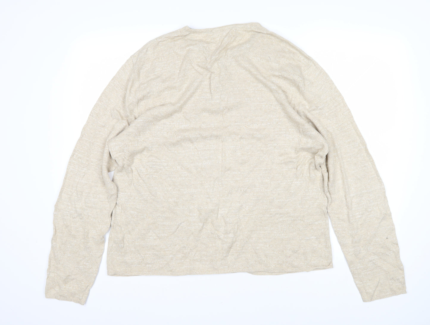 Ralph Lauren Womens Beige Round Neck 100% Cotton Pullover Jumper Size XL