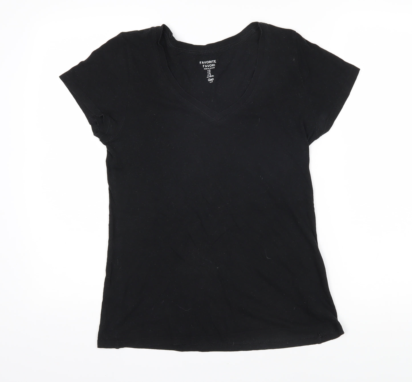 Gap Womens Black Cotton Basic T-Shirt Size M Sweetheart