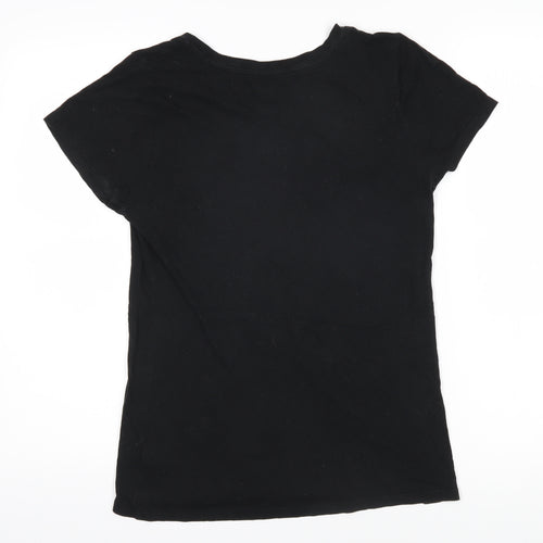 Gap Womens Black Cotton Basic T-Shirt Size M Sweetheart