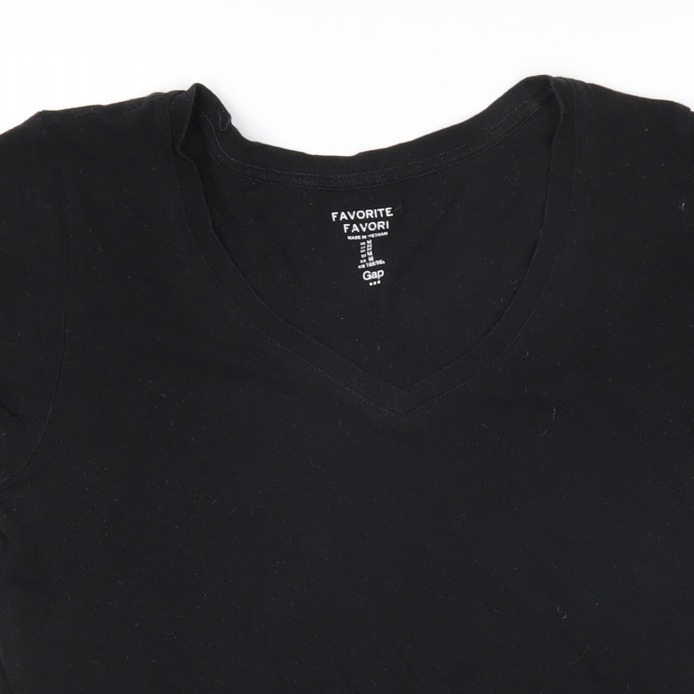 Gap Womens Black Cotton Basic T-Shirt Size M Sweetheart