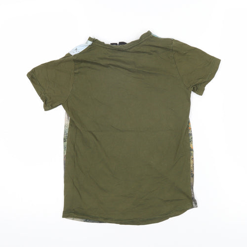 Star Wars Boys Green Polyester Blend Basic T-Shirt Size 7-8 Years Round Neck Pullover - Star Wars Rogue One