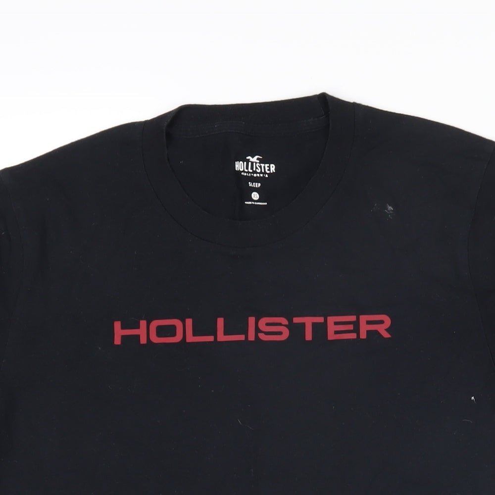 Hollister Mens Black Solid 100% Cotton Pyjama Top Size XS Pullover - Hollister