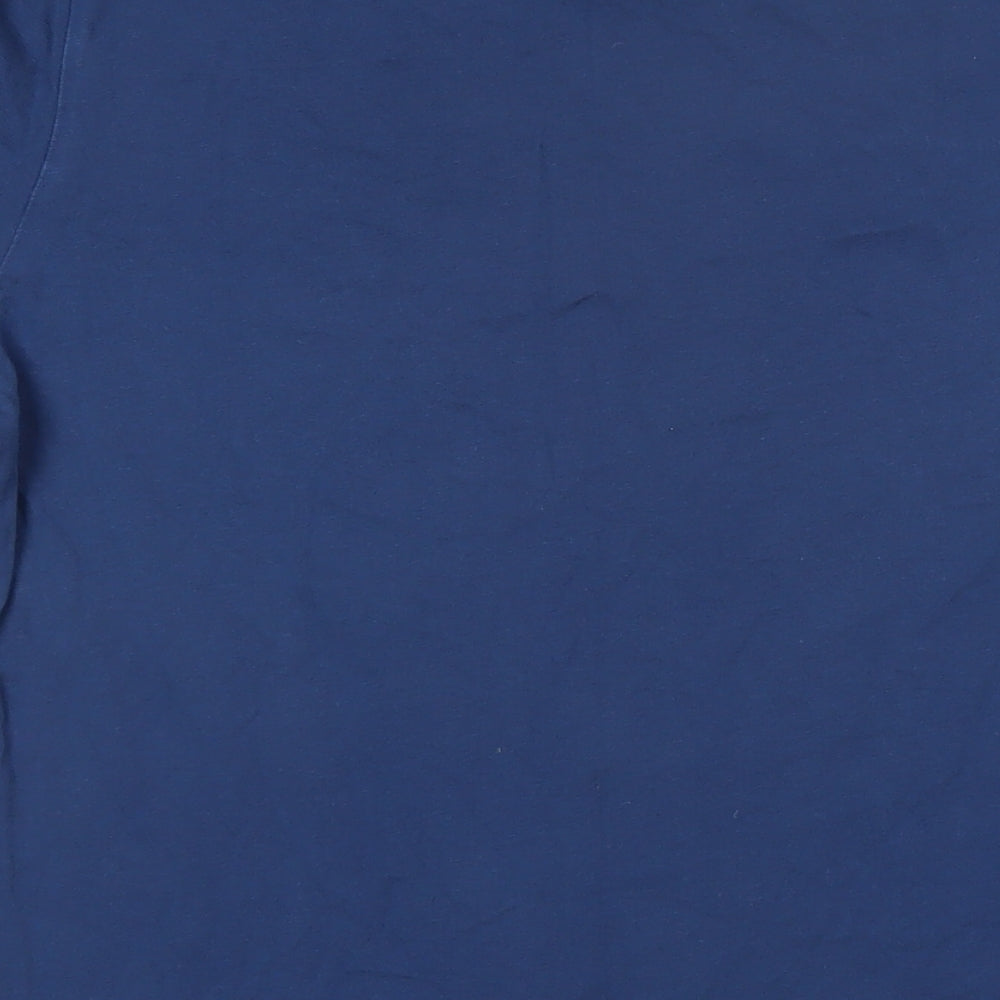 adidas Mens Blue 100% Cotton Basic T-Shirt Size S Round Neck Pullover - Adidas