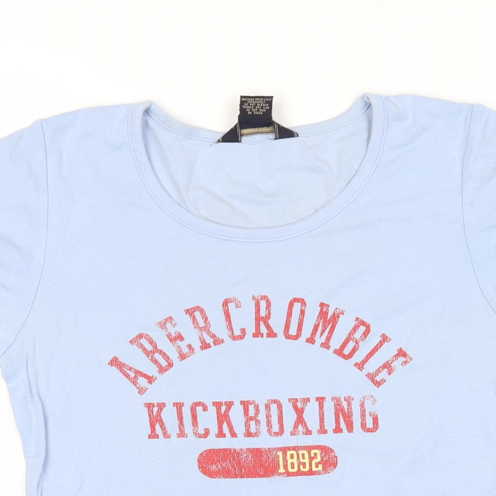 Abercrombie & Fitch Womens Blue 100% Cotton Basic T-Shirt Size M Scoop Neck - Abercombie Kickboxing 1892