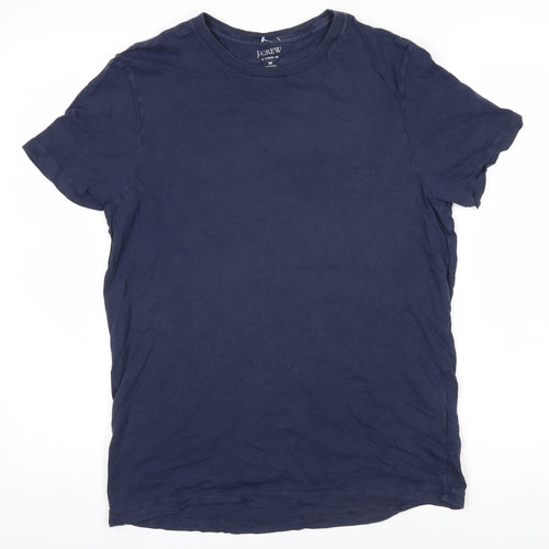 J.CREW Womens Blue 100% Cotton Basic T-Shirt Size M Round Neck