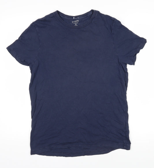 J.CREW Womens Blue 100% Cotton Basic T-Shirt Size M Round Neck