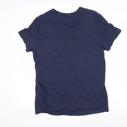 J.CREW Womens Blue 100% Cotton Basic T-Shirt Size M Round Neck