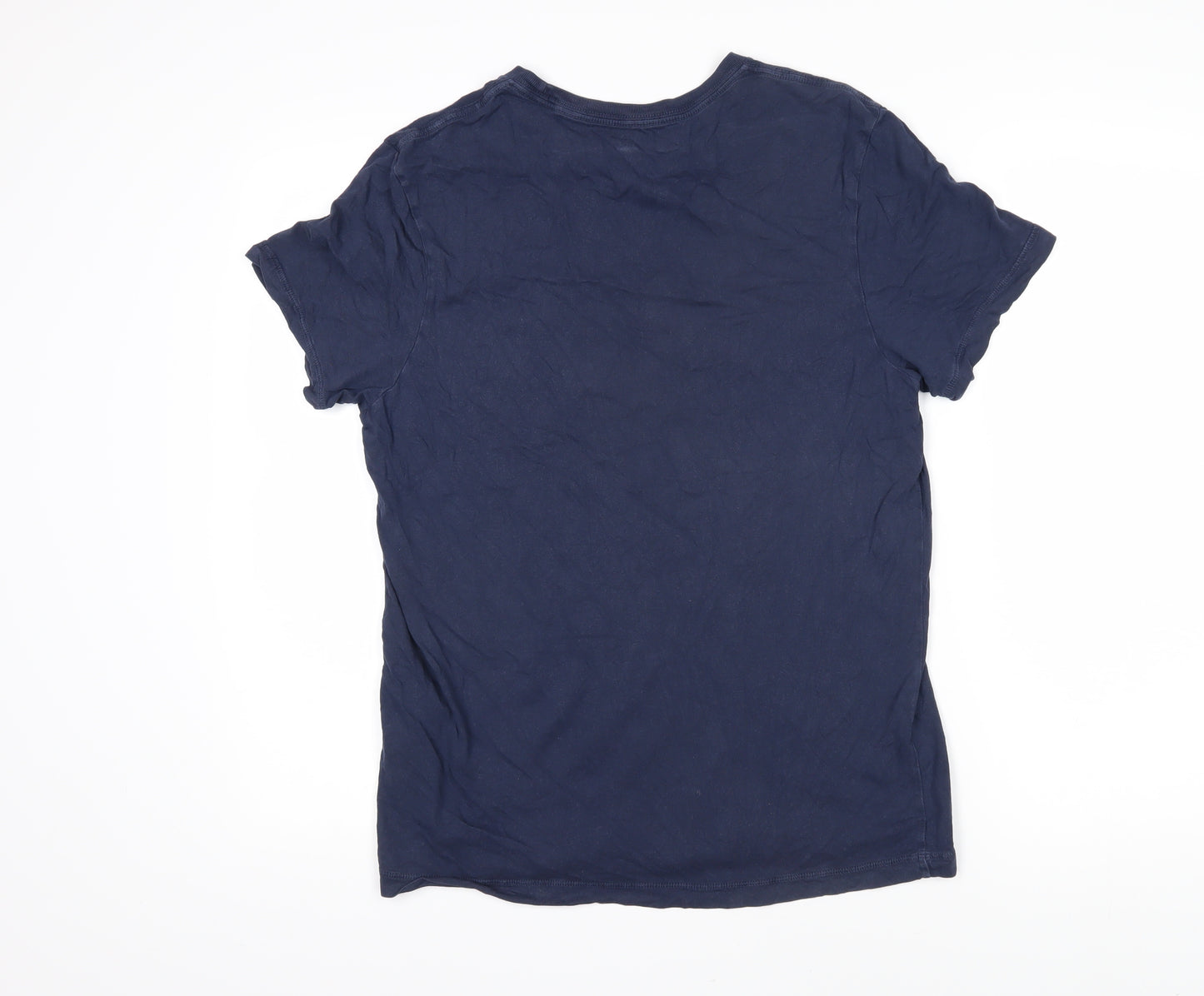 J.CREW Womens Blue 100% Cotton Basic T-Shirt Size M Round Neck