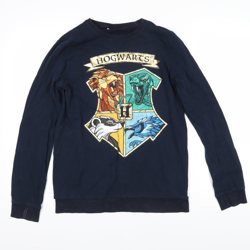 name it Girls Blue 100% Cotton Pullover Sweatshirt Size 13-14 Years Pullover - Hogwarts