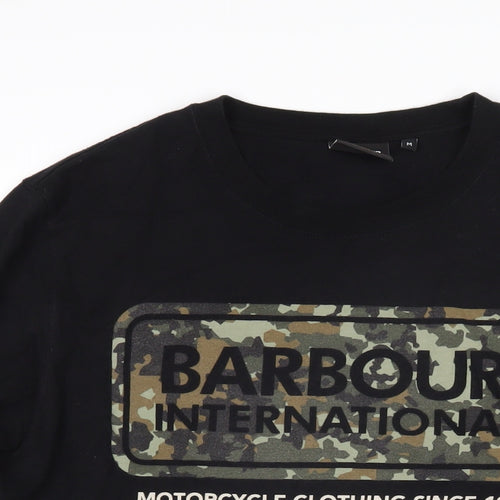 Barbour Mens Black Cotton Pullover Sweatshirt Size M - Barbour International Motorcycle Clothing